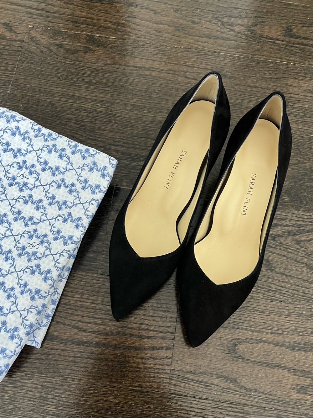 [Never Worn] Sarah Flint Perfect Kitten Pump 50 in Black Suede Sz US 7 (IT37)